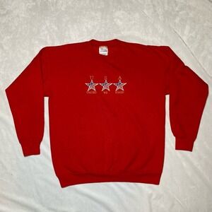 Vintage Hanes Red Embroidered USA Stars Crewneck Sweatshirt Women's Size Medium